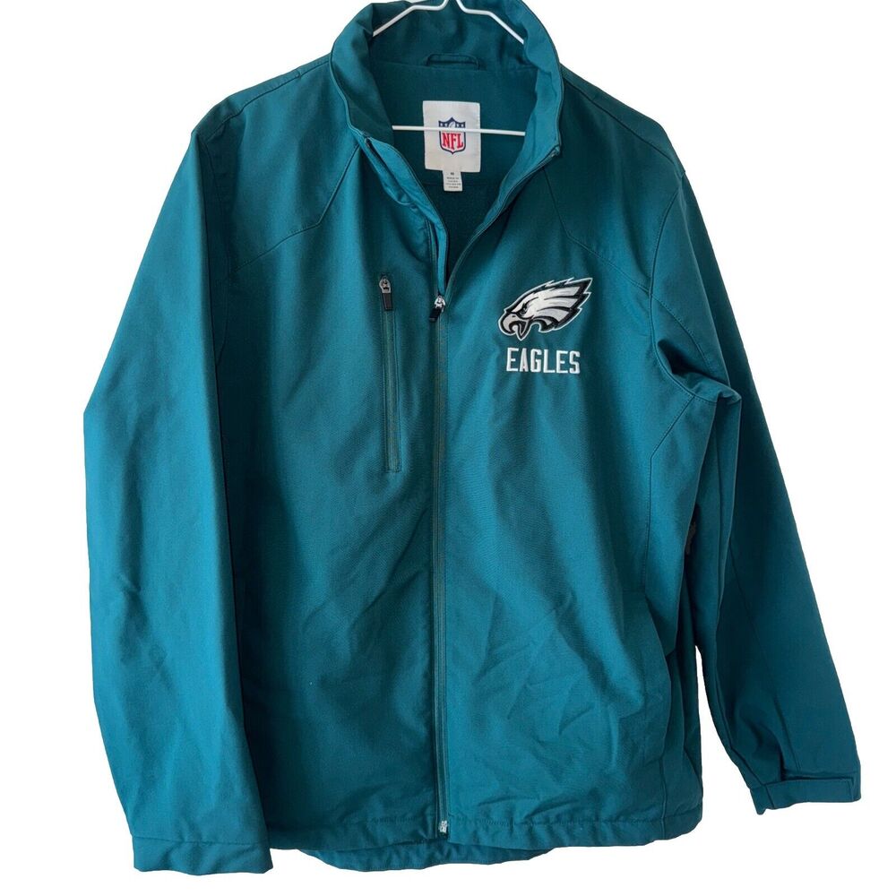 Preppy Mens Philadelphia Eagles Collared Lightweight Coat Jacket M GIII Fleece